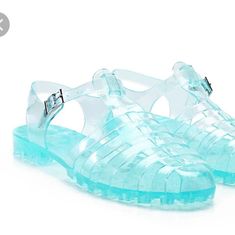 New Women's Strappy Jelly Like Sandals In Light Blue, Clear See Through, Size Small (Generally Would Be Like A Size 6 Or Around) , Buckled Ankle Strap, Low Heel, One Color, Transparent, Easy Dry Up From Water, Fun For The Beach! Clear Closed Toe Jelly Sandals For Spring, Trendy Sandals With Translucent Outsole, Spring Clear Closed Toe Jelly Sandals, Spring Clear Closed-toe Jelly Sandals, Clear Jelly Sandals With Transparent Straps And Round Toe, Clear Plastic Open Toe Jelly Sandals, Clear Jelly Sandals With Round Toe And Transparent Straps, Clear Plastic Jelly Sandals For Spring, Spring Clear Plastic Jelly Sandals