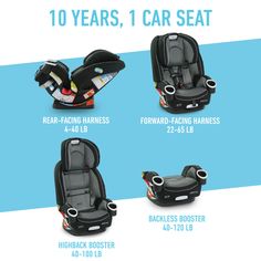 this is an advertisement for the child's car seat, with instructions on how to use it