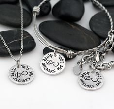 This gorgeous charm, necklace, bangle, or bracelet is perfect to wear everyday! It is hypoallergenic and will not tarnish or turn your skin green. Charm Details: 0.75" Pure 1100 Food Grade Aluminum Disc If you are ordering the CHARM ONLY, a stainless steel jump ring is attached to the charm so it can easily be added to any of our Build Your Own Base Pieces. Necklace Option Details: Chain Length: 14" plus 2" extender (14" to 16") or 18" plus 2" extender (18" to 20") Bangle Bracelet Option Details