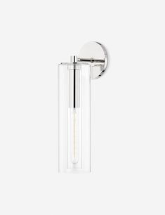 a light that is on the side of a wall mounted fixture with a glass tube attached to it