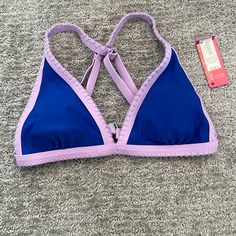 Nwt! So In Excellent Condition And So Cute!! Purple Stretch Triangle Top Tankini, Purple Stretch Tankini With Triangle Top, Purple Triangle Top Tankini For Poolside, Purple Triangle Top Tankini For Beach Party, Purple Triangle Top Tankini For Vacation, Bra Friendly Purple Beachwear Swimwear, Bra Friendly Purple Swimwear, Bra Friendly Purple Swimwear For Beachwear, Bra Friendly Purple Swimwear For Poolside