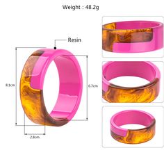 Material: ResinDiameter: 8.1cmWeight: 48gDesign: Geometric Round Resin Bangle BraceletColor: Yellow, Black, Red, Green, White, Pink Travel Inspired Jewelry, Charm Party, Big Bracelets, Acrylic Ring, Resin Bangles, Bangles For Women, Everyday Bracelet, Cuff Jewelry, Bangles Style