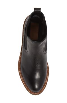 A lug sole amplifies the utilitarian appeal of this upgraded, water-resistant version of a classic Chelsea boot. 1 1/2" heel; 3/4" platform (size 8.5) 5" shaft Pull-on style with elastic gore insets Water-resistant Leather upper/synthetic lining and sole Imported Women's Shoes Casual Black Boots With Leather Lining, Vibram Sole Ankle Work Boots, Platform Chelsea Ankle Boots For Work, Rugged Black Chelsea Boots With Rubber Sole, Casual Ankle Work Boots With Lug Sole, Workwear Ankle Platform Boots With Lug Sole, Rubber Sole Ankle Work Boots For Workwear, Workwear Ankle Boots With Rubber Sole, Rubber Sole Ankle Work Boots