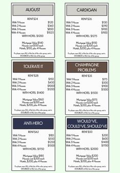 two pricing cards with prices for wine and other wines on them, one is $ 4 00 each