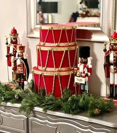 nutcrackers are sitting on top of a dresser