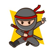 a cartoon ninja jumping in the air