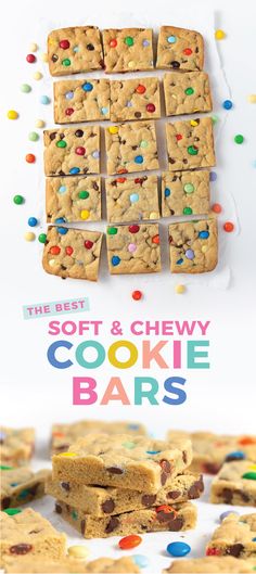 the best soft and chewy cookie bars are made with only 3 ingredients, they're so good to eat