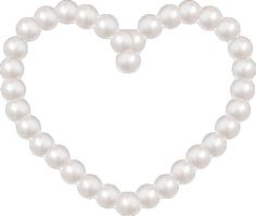 a heart made out of pearls on a white background