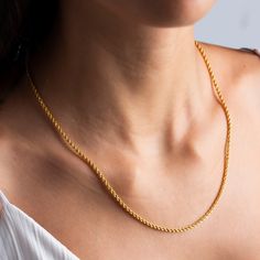 "Dainty 14K Gold Rope Chain, 14K Gold Rope Chain, Ladies Gold Chain, Men Rope Chain, 10K Gold Chain, Solid Gold Chain, Rope Chain, Gold Rope Chain, Real Gold Rope Chain, Italian Rope Chain Dainty 14K Gold Rope Chain weighs 4,40 gr and the chain length is 45 cm. Your products will be shipped with free shipping UPS express within 1-3 business days. There may be +/- 0.15 change in gram information due to production. Quality control has been done. Our products are Anti Allergic. Your orders are ship Classic Link Chain Necklace With Rope Detail, Classic Link-style Rope Chain Necklace, Classic Rope Chain Link Necklace, Rope Chain Necklace With Curb Chain For Gift, Gift Rope Chain Necklace With Curb Link, Elegant Yellow Gold Rope Chain Necklace With Curb Detail, Elegant Yellow Gold Curb Chain Necklace, Classic Gold Rope Chain Necklace With Wheat Detail, Yellow Gold Necklaces With Cuban Link Rope Chain