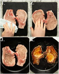 how to cook pork chops in a cast iron skillet step by step instructions