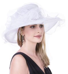 PRICES MAY VARY. Material: high quality organza, the hat is comfortable, lightweight and breathable, also easy to restore shape One size . Hat circumference: 22.5-22.6inch / 56cm-58cm. Drawstring adjuster inside. That is a perfect accessory for any daily clothing and formal full dress, any season, trend and occasion. Perfect for any outdoor sports and activities. Perfect for beach, park, horse racing festival, hiking or outside activities. Keep the sunshine away from your skin and offers great p Summer Cloche Sun Hat, One Size Fits Most, Adjustable Sun Hat For Summer Party, Elegant Wide Brim Sun Hat One Size, Adjustable Summer Sun Hat For Party, Summer Wedding Cloche Hat, Elegant Sun Hat With Flat Brim, Summer Wedding Cloche Hat With Brim, Summer Wedding Brimmed Cloche Hat, Summer Wedding Cloche Hat With Flat Brim