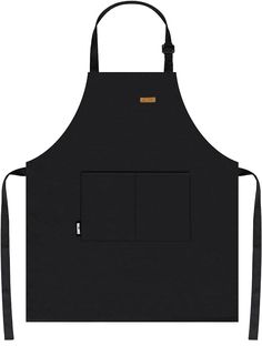 a black apron with two pockets on the front