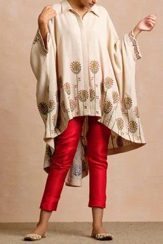 Shop for Sue Mue Beige Handloom Tunic for Women Online at Aza Fashions Asymmetric Tunic, Tunics Online, Spider Art, Buy Linen, High Low Tunic, Dress Design Patterns, Pakistani Dress, Fashionista Clothes, Thread Embroidery