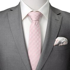 A stunning white floral art deco pattern creates the design for this pink men's tie. The unique and mesmerizing design covers the tie from top to tail and can be worn for both casual and formal events or bring a fresh vibe to the office. Our tie will maintain its shape and hold a perfect knot thanks to the durable yet soft 100% Silk. White Formal Neckwear For Spring, Elegant Pink Ties For Semi-formal Occasions, Spring Formal Pink Ties, Spring Formal White Neckwear, White Neckwear For Spring Formal Occasions, Classic Pink Tie For Business, Classic Pink Business Tie, Classic Pink Business Ties, Elegant Pink Ties For Black Tie Occasions