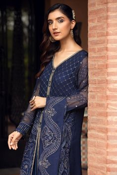 Black Pakistani Dress, How To Style Culottes, Party Wear Salwar Kameez, Party Wear Salwar, Asian Designers, Dress Name, Dress Salwar Kameez, Elegant Attire, Embroidered Chiffon