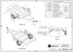 the plans for an atv trailer, with two wheels and one axle on each side