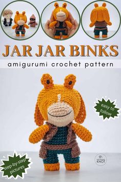 an amigurmi crochet pattern is featured in the book jar jar binks