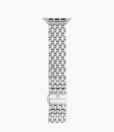 38/40/41mm and 42/44/45mm Stainless Bracelet Band for Apple Watch® MS20GL235009 - MICHELE® Modern White Gold Bracelet Strap Watch Bands, Modern White Gold Watch Bands With Bracelet Strap, Silver Timeless Apple Watch Band With Bracelet Strap, Timeless Silver Apple Watch Band With Bracelet Strap, Modern White Gold Bracelet Strap Apple Watch Band, Modern White Gold Apple Watch Band With Bracelet Strap, Modern White Gold Apple Watch Bracelet Strap, Luxury Adjustable White Gold Apple Watch Band, Classic Silver Apple Watch Band With Bracelet Strap