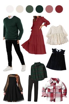 Searching for the perfect family outfits for your holiday minis? Discover 4 stunning outfit themes, including muted greens & reds, perfect for your 2024 Christmas family photos. Coordinated looks for mom, dad, and kids! As an Amazon affiliate, I earn from qualifying purchases. #holidayphotoshoot #christmasoutfits2024 #holidayfamilyphotos #mutedgreenandred #christmasminis Red Christmas Family Outfits, Mom And Me Christmas Outfits, Green Plaid Christmas Outfit Family, Holiday Mini Session Outfit Ideas, Green Holiday Outfits Family, Red And Green Family Photo Outfits, Red Family Photo Outfits, Christmas Minis Outfits