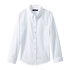 She'll look neat and complete in this wrinkle-free girls Lands' End School Uniform Pinpoint Button-Up Shirt. She'll look neat and complete in this wrinkle-free girls Lands' End School Uniform Pinpoint Button-Up Shirt. Button closure Long sleeves 2-button cuffs No need to iron after washing Wrinkle-free for 30+ washesFABRIC & CARE Cotton Machine wash Imported Size: 14. Color: White. Gender: female. Age Group: kids. Pattern: Solid. School Uniform Kids, Grey Shirt Dress, White Collared Shirt, Uniform Shirts, Kids Pattern, Shirt Button, Up Girl, Girls Long Sleeve, Lands End