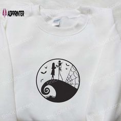 Jack and Sally Nightmare Before Christmas Sweatshirt - Best Halloween Gift Idea Sally The Nightmare Before Christmas, Nightmare Before Christmas Shirts, Sally Nightmare, Sally Nightmare Before Christmas, Embroidered Shirts, Heart Sweatshirt, Sweatshirt Halloween, Jack And Sally, Shirt Embroidery