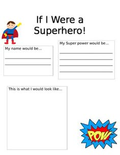 a printable superhero book with the title if i were a superhero, my super power would be