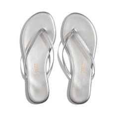 Looking for elevated, everyday leather flip flops & sandals? Meet Metallics by TKEES. Sleek Sandals With Cushioned Footbed For Beach, Sleek Toe Post Flip Flops For Beach, Sleek Flip Flops With Removable Insole, Sleek Round Toe Flip Flops For Beach, Sleek Round Toe Beach Flip Flops, Sleek Synthetic Flip Flops For Beach, Silver Round Toe Flip Flops For Vacation, Sleek Silver Sandals For Summer, Silver Open Toe Synthetic Flip Flops