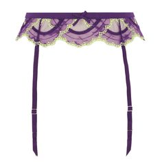 Garter belt lace FLEUR DU MAL Hendrix Midnight Purple, Chantal Thomass, Lace Garter, Decorative Bows, Dita Von Teese, Agent Provocateur, Hendrix, Floral Lace, Violet