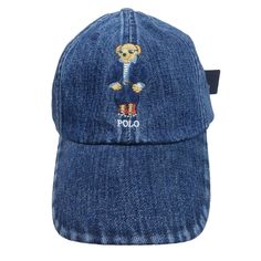 Polo Ralph Lauren Bear Dark Denim Wash Baseball Hat Cap Adjustable Strapback Fit Brand New With Tags Adjustable One Size Fit Great Gift Or For Fishing, Hunting, Camping & Boating! Hat Will Be Packed In A Box For Extra Protection Casual Denim Blue Snapback Hat, Denim Baseball Cap For Outdoor, Denim Baseball Cap One Size, Adjustable Denim Blue Casual Baseball Cap, Trendy Blue Denim Baseball Cap, Outdoor Denim Blue Hat, Casual Adjustable Denim Blue Baseball Cap, Casual Denim Baseball Cap For Summer, Casual Denim Snapback Hat