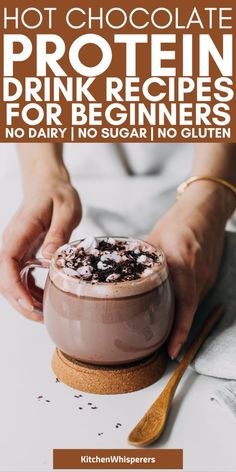 hot chocolate protein drink recipe for beginners no dairy, no sugar and no gluen