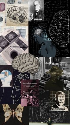 a collage of images with different types of things in them, including the brain