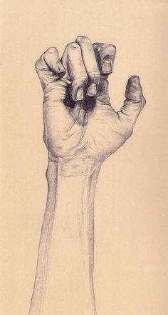 a drawing of a hand holding something in the air