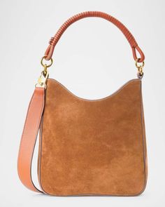 STAUD Mel Suede and Leather Hobo Bag Free Tote, Best Handbags, Trending Handbag, Leather Hobo Bag, Leather Hobo, Open Top, Beauty Gift, Leather Top, Manolo Blahnik