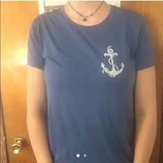 Anchor Tee Never Worn Perfect Condition Don’t Be Afraid Too Send An Offer Blue Nautical Style T-shirt For Summer, Blue Nautical Crew Neck T-shirt, Blue Nautical T-shirt For Summer, Nautical Blue T-shirt For Summer, Blue Nautical Cotton Tops, Blue Nautical Short Sleeve Shirt, Navy Casual Tops With Screen Print, Navy Casual Top With Screen Print, Be Afraid