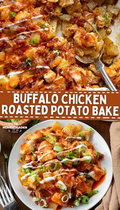 this buffalo chicken roasted potato bake is the perfect side dish for any meal