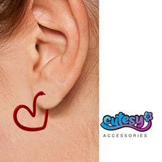 Red Heart Shape Hoop Earrings Elegant Style Jewelry Trendy Gift For Women Valentine's Day Gift Greenwich Ct, Earrings Elegant, Earrings Red, Trendy Gift, Elegant Earrings, Cute Earrings, Heart Shape, Earring Gifts, Red Heart