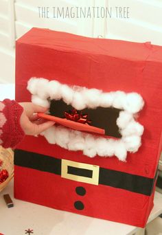 Santa mail box in the Christmas writing area Santa Claus Mailbox, Christmas Grotto Ideas, Christmas Fayre Ideas, Christmas Literacy Activities, Christmas Literacy, Santa Writing, Christmas Fair Ideas, Santa Mail, Christmas Writing