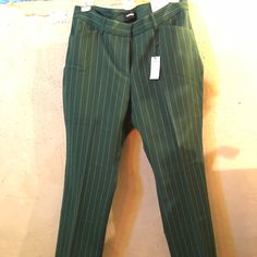 Nwt Green Pinstripe Barely Bootcut Dress Pants. Never Worn! Short Cut. Bootcut Dress Pants, Sequin Flare Pants, High Waisted Flare Pants, Womens Flare Jeans, Black Flare Pants, Suede Pants, Pinstripe Pants, Pinstripe Dress, Bootcut Pants