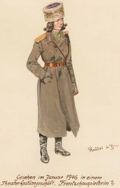 a drawing of a man in uniform with a fur hat on his head and hands on his hips