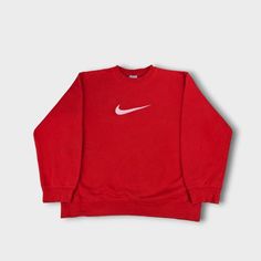 Vintage Nike 00s red sweatshirt  Embroidered white centre swoosh, couple tiny marks on front  Youth large fits like a women's size 8 - pit to pit 20 inches, length 24 inches   ♻️ Eco friendly recyclable packaging  Note: Items are vintage and may have some small marks or show signs of wear, however anything major will be shown and noted.  Storage code - SH2B1 Sweatshirts Nike, Nike Women Sweatshirt, Vintage Nike Sweatshirt, Red Sweatshirt, Nike Sweatshirt, Nike Vintage, Recyclable Packaging, Nike Sweatshirts, Vintage Nike