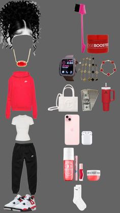 Red Cement 4’s Fit💋 2000s Outfits, Chill Fits, Swaggy Outfits, Tomboy Fashion, Cute Everyday Outfits, Cute Simple Outfits, Birthday Outfit, Casual Fits