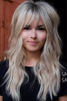 Long Layered Wavy Hairstyle Long Bobs, Long Layered Haircuts, Shag Hairstyles, Shag Haircut, Long Hair With Bangs, Long Blonde, Haircut For Thick Hair, Hairstyles Long, Long Hair Cuts