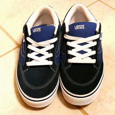 These Vans Are Brand New Without The Box , Tags Also Removed. They Have Never Been Worn. A Classic Skateboard Style With Padded Tongue And Waffle Soles. They Are Suede And Canvas , With Contrasting Dark Blue Colors. They Are A Men's 5.5 Which Will Fit A Ladies Size 7 Blue Vans Skate Shoes With Round Toe, Blue Low-top Vans Skate Shoes, Blue Vans Skate Shoes, Blue Vans Shoes, Classic Skateboard, Blue Vans, Vans Blue, Dark Blue Color, Mens Vans