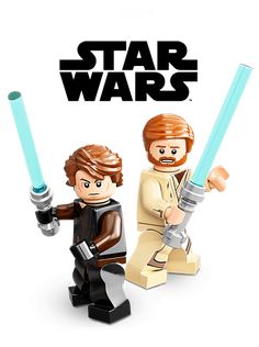 lego star wars characters with lightsabes on their hands and one holding a light saber