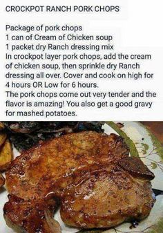 the recipe for crockpot ranch pork chops