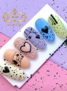 Unghie Sfumate, Nail Art Designs Diy, Pretty Nail Art Designs, Pretty Nail Art, Kandy, Heart Nails, Nail Art Hacks, Short Acrylic Nails