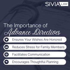 Life is unpredictable, and ensuring your healthcare wishes are honored is crucial!

Advance directives empower you to make important medical decisions ahead of time, safeguarding your choices even if you can't speak for yourself. 🌟

👉 Take control of your future today: www.sivialaw.com/contact Speak For Yourself, Life Is Unpredictable, Take Control