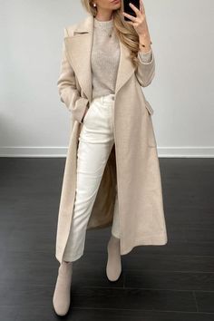 Simple Winter Outfits, Clothing Haul, Beige Coat, Shein Outfits, فستان سهرة, Classy Casual Outfits