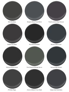 the different shades of black paint