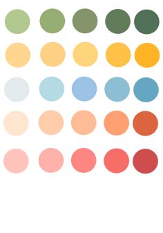 an image of different colored circles on a white background with the colors in each circle